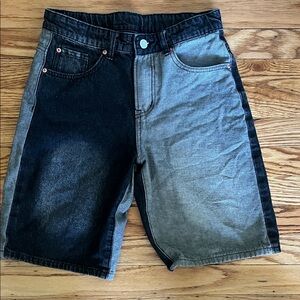 Two-Tone Black & Gray Boy’s Denim Shorts